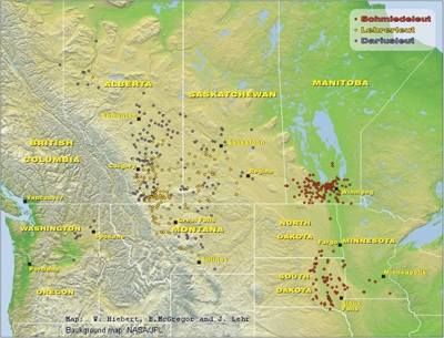 Geographic Distribution Of The Hutterites